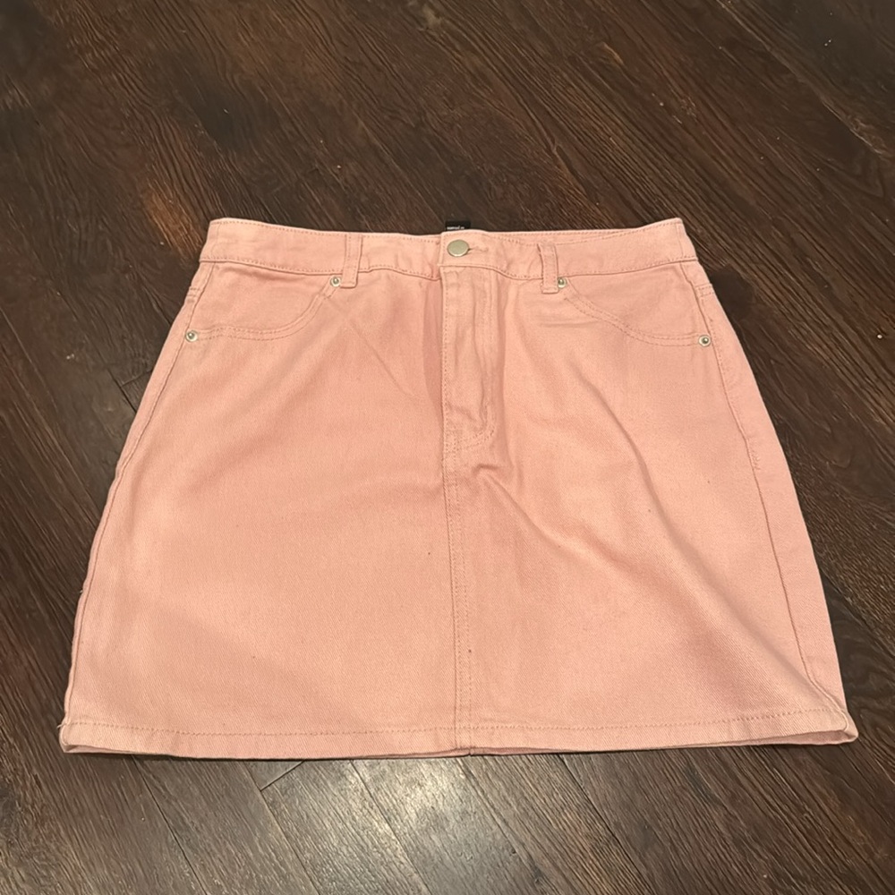 Pink Denim Skirt Sz L